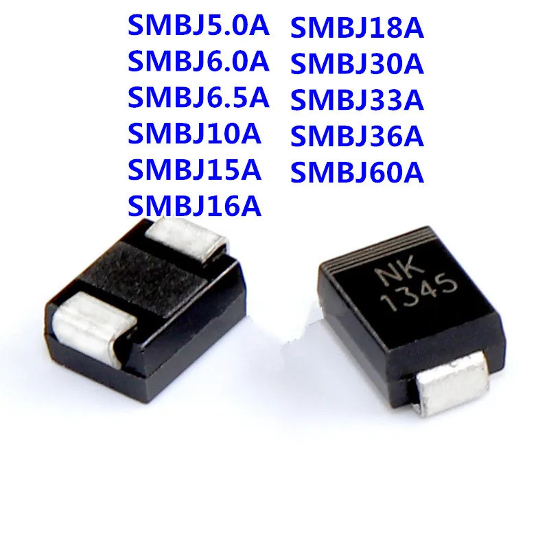 ไดโอดทีวี 20 ทีวี SMBJ5.0A SMBJ6.0A SMBJ6.5A SMBJ10A SMBJ15A SMBJ16A SMBJ18A SMBJ30A SMBJ33A SMBJ36A SMBJ60A