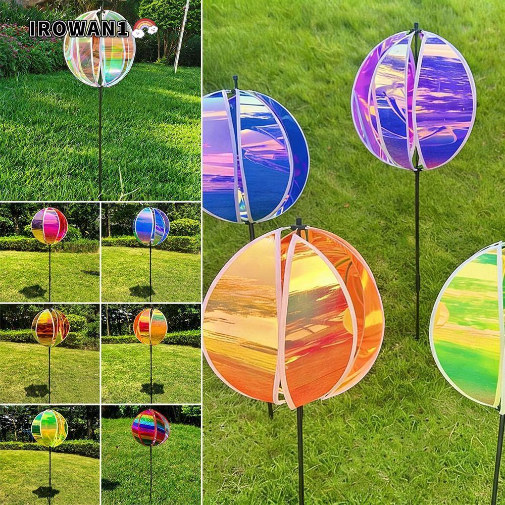 ไอโรวัน1 กังหันลม,ฟิล์มที่มีสีสันสายรุ้งผลหมุนทรงกลม,ที่มีสีสันสะท้อนแสงบอลกับ สตั๊กแตนริ้วทนทานพลาสติกตกแต่งกังหันลมอนุบาลกลางแจ