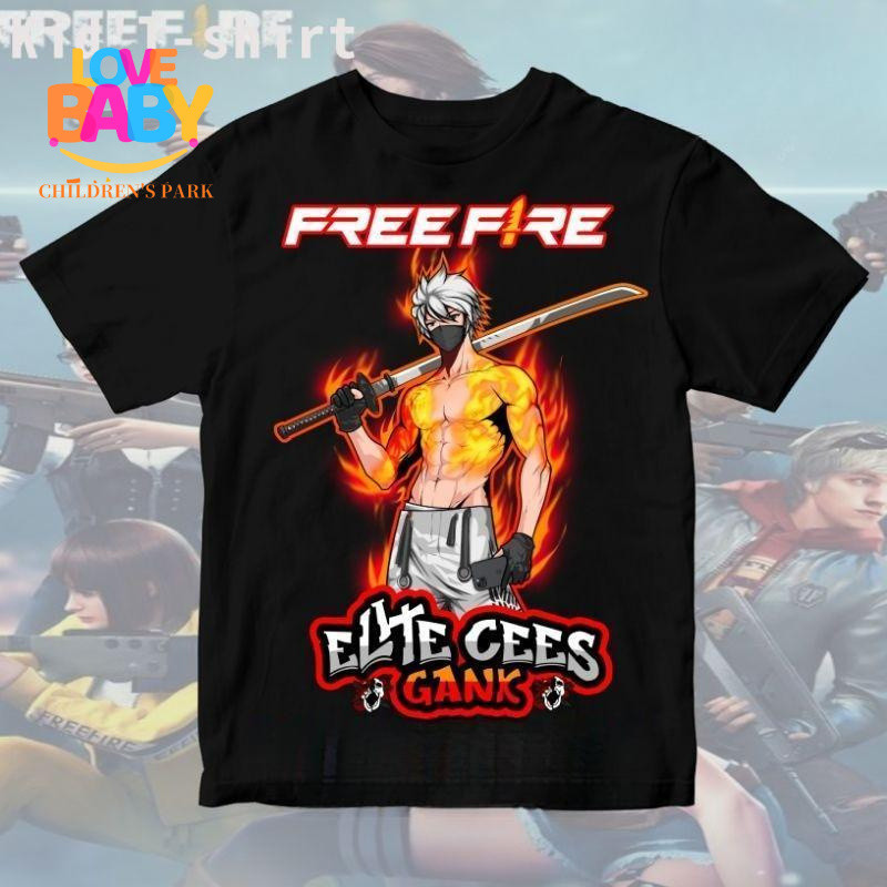 COD lo9  HOT เสื้อยืดเด็ก FIRE ELITE CEES GANK t-shirt FIRE ELITE CEES KATANA รุ่น เหมาะสำหรับผู้และเด็ก+New เสื้อเด็ก เ