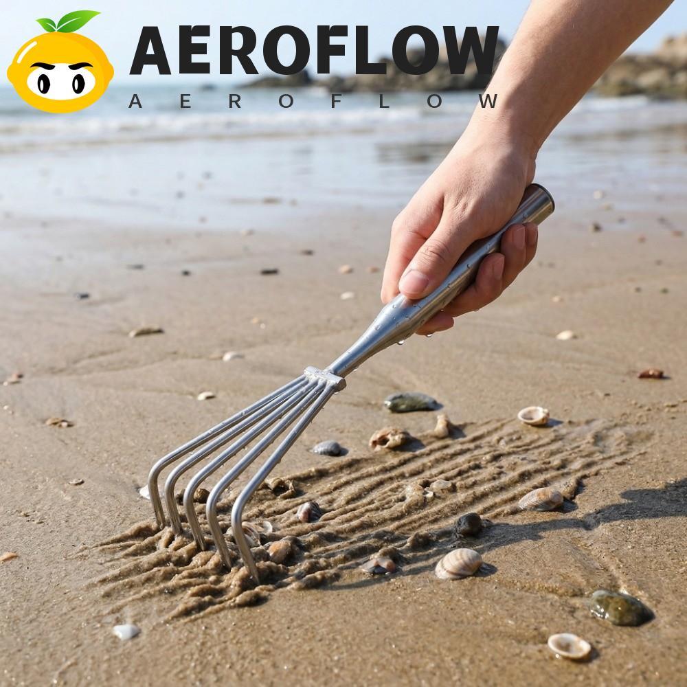 AEROFLOW Garden Hand Rake, 3/5 Claws Manual Small Leaf Rakes, Soil Sweeper สแตนเลสเครื่องมือทําสวนทนทาน Weeding Removal Puller ปลูกผัก