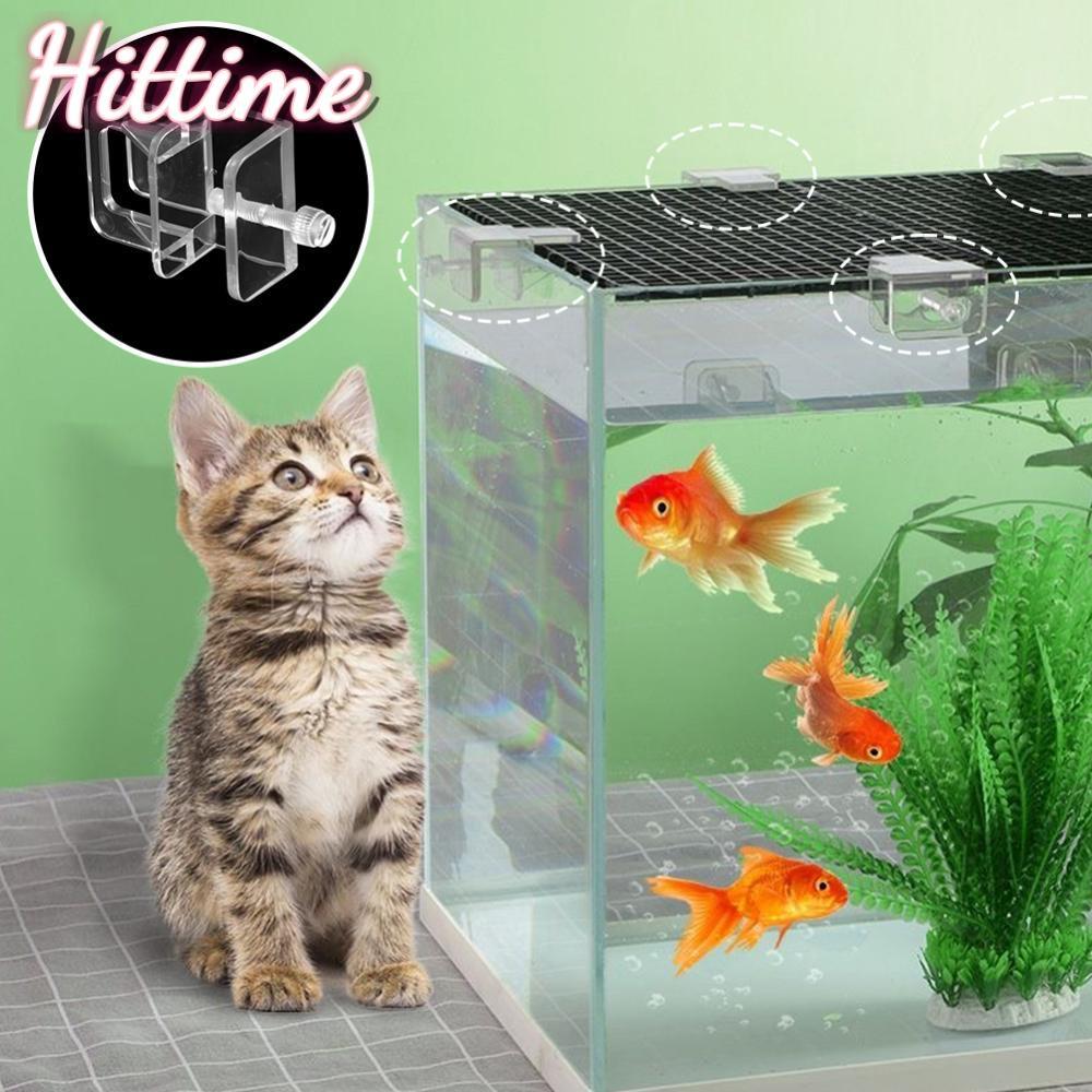 HITTIME อะคริลิค Aquarium ฝาครอบโปร่งใสถาดสําหรับถังปลาฝาปิด Anti Jump Top Holder Aquarium อุปกรณ์เส