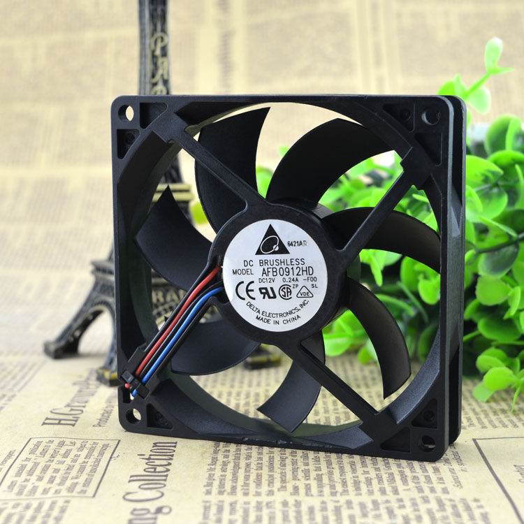 [หม้อน้ําขายร้อน] Delta 9020 9CM AFB0912HD/HHD 12V 0.24A 0.36A แชสซีลูกบอลคู่พัดลม 4 สาย