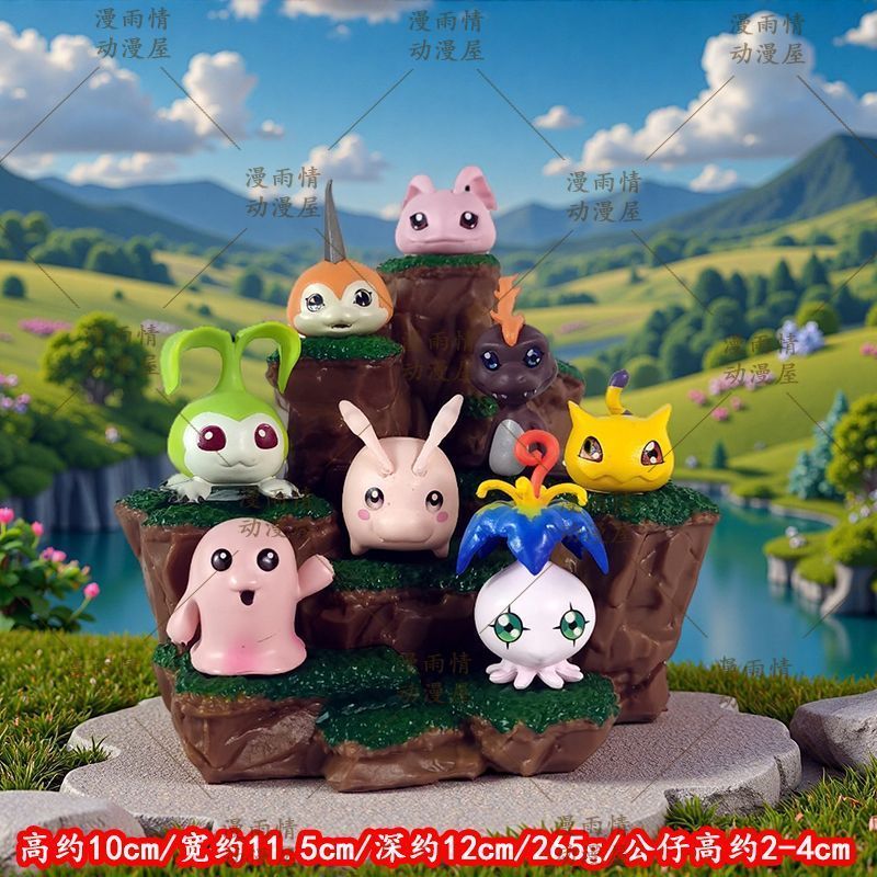 Digimon อะนิเมะเดสก์ท็อปแชสซีตกแต่ง orge ในวัยเด็ก 8 ฉากตัวเลขสองมิติสินค้ารูปปั้น