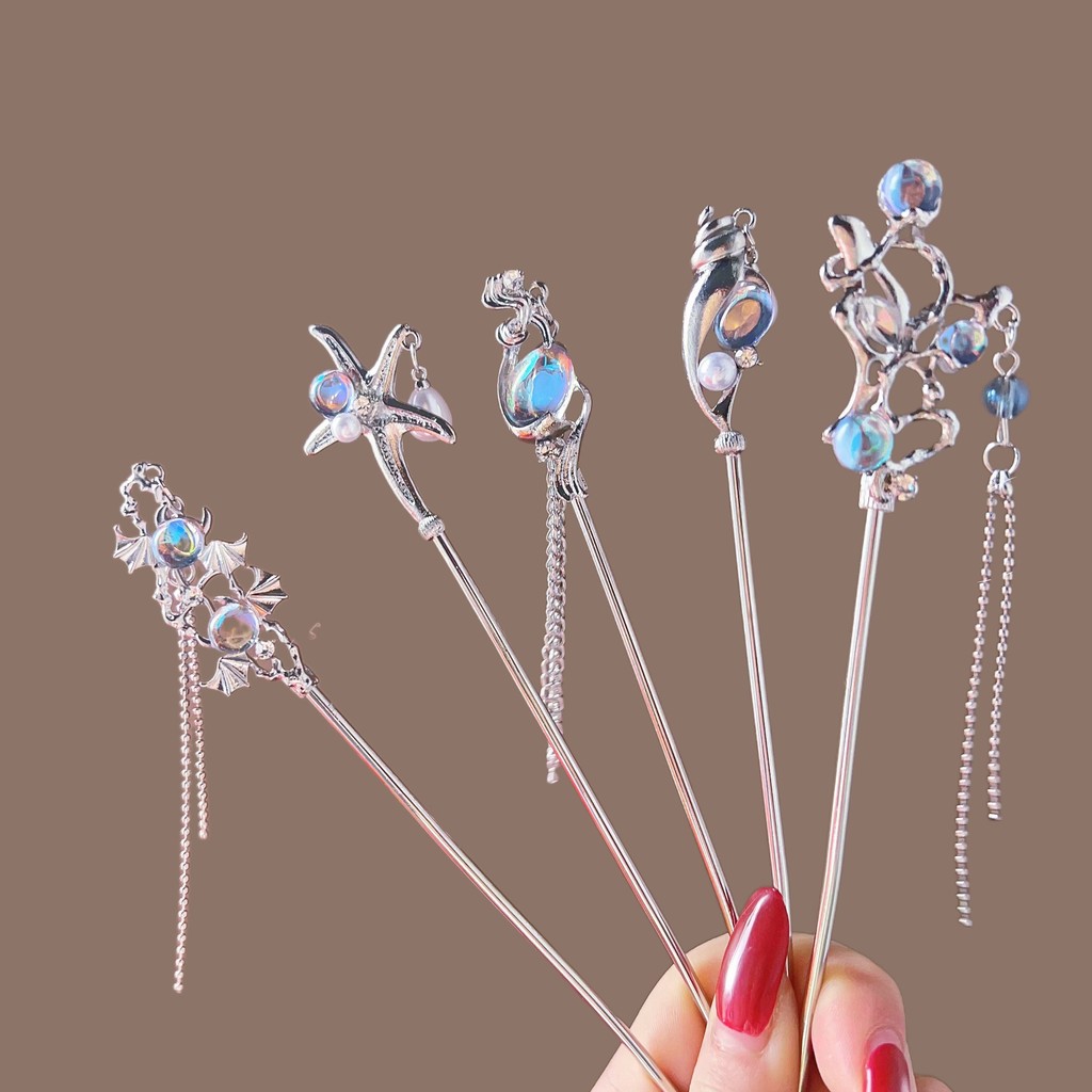 แก้ว Ocean Hairpin หญิงโบราณ High-End ใหม่จีน Pearl เครื่องประดับผม