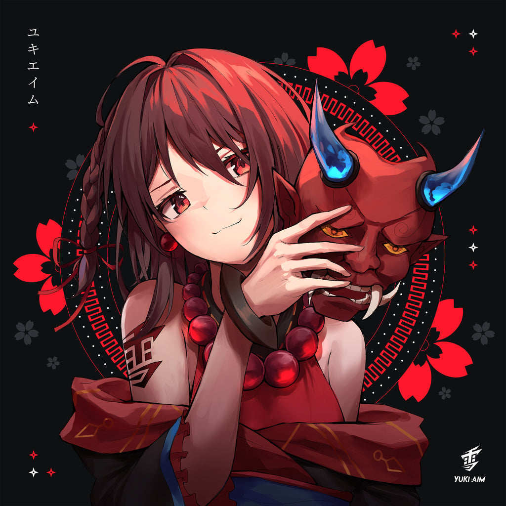 ของแท้ YUKI YUKI AIM 2022 DROP 1-LARE ONI Limited Fine Surface Gaming Game Mouse Pad