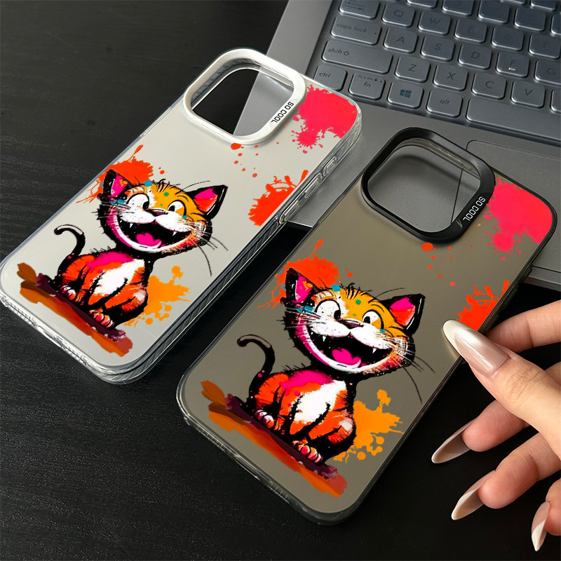 🔥KingMall🔥เคสโทรศัพท์ IMD สำหรับ Samsung A54 A55 A23 A05s A14 A34 A30s A02s A03 A25 A12 A03 A05แมว
