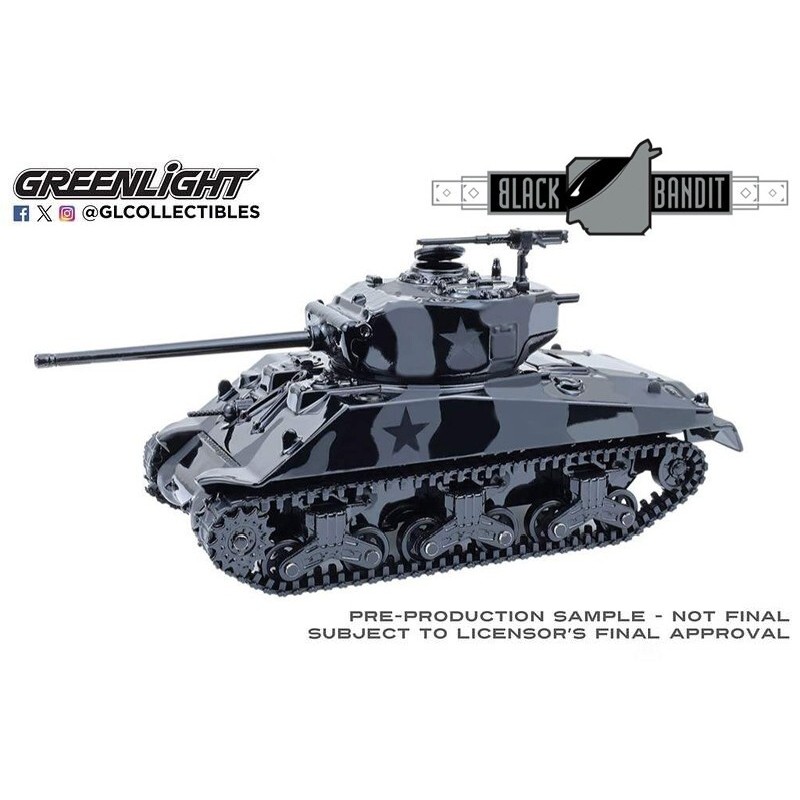 GreenLight GreenLight 1: 64 M4 Sherman Sherman 76 Long Barrel 76mm Cannon Type Tank-Black Bandit Bla