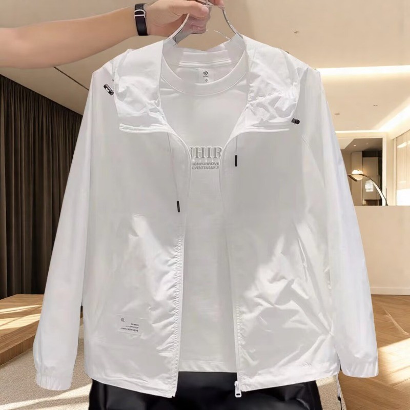 เสื้อแจ็คเก็ตมีฮู้ด สไตล์ trend ใหม่ สีทึบ