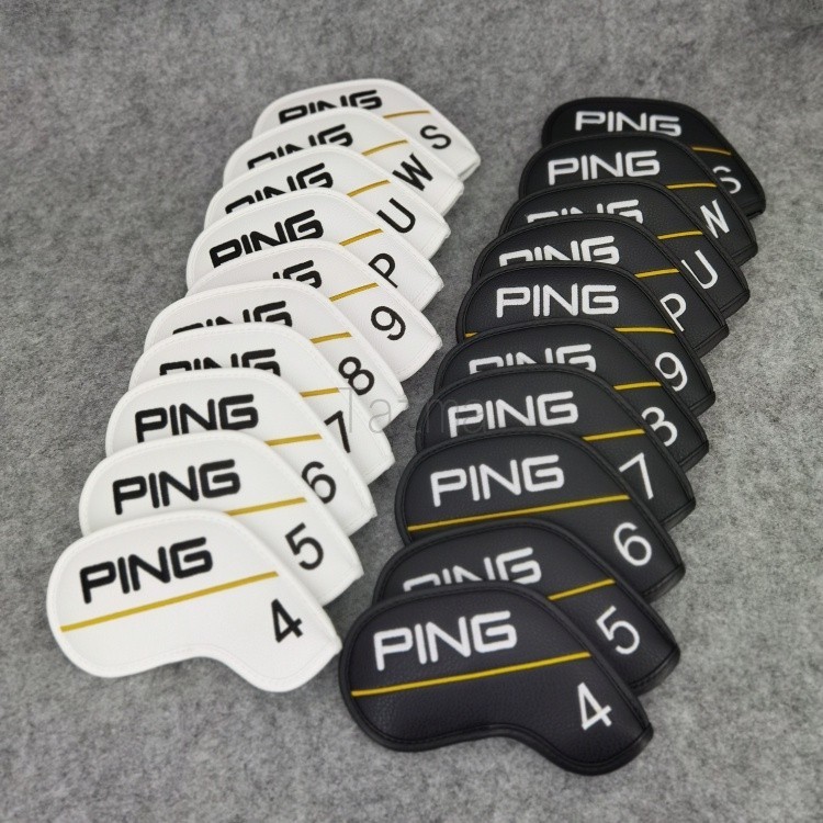 Golf Club PING Branded New Golf Club Iron Headcover (4,5,6,7,,8,9,P,U,W,S) Pu Leather Waterproof for