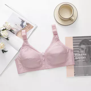 C5050 เสื้อในไร้โครง ผ้าคอตตอน เต้าใหญ่คัพ C มี 3 ตะขอ ผ้านิ่มใส่สบาย ของส่งจากกรุงเทพ Clothing Lady Women ผู้หญิง