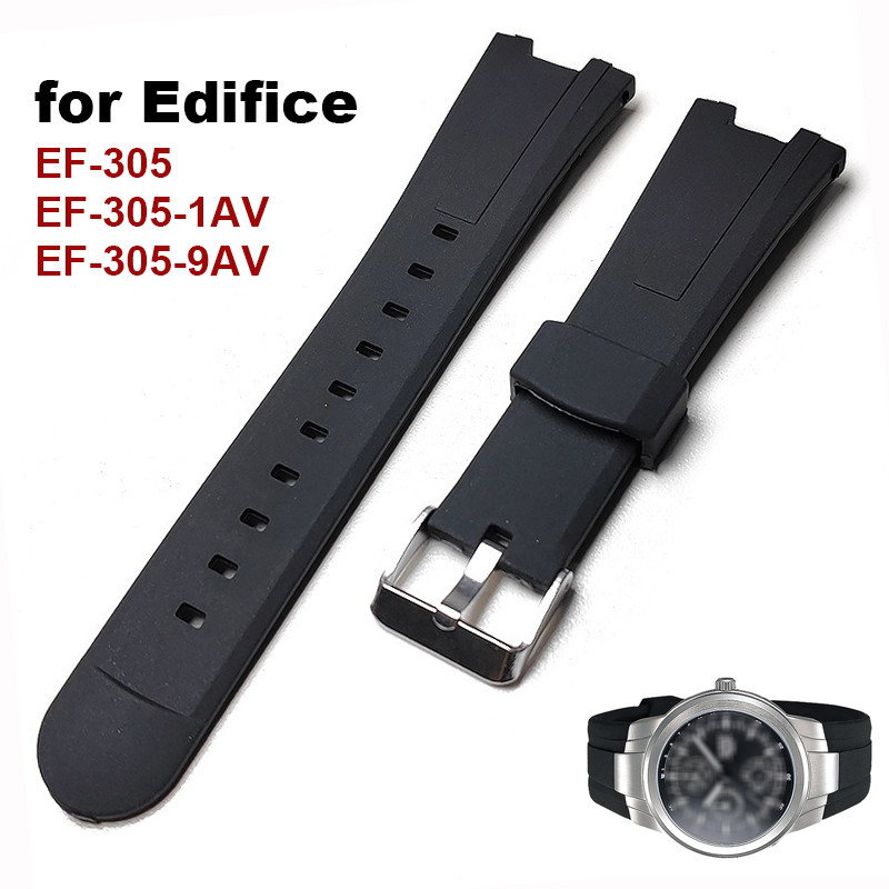 สายนาฬิกาซิลิโคนสําหรับ Casio Edifice EF-305 EF-305-1AV EF-305-9AV เปลี่ยนนาฬิกายางนุ่มกันน้ํากีฬาผู้ชายผู้หญิงสร้อยข้อมือ Wristbelt