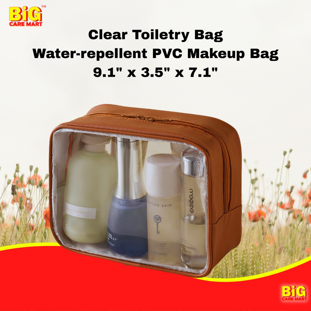 Clear Toiletry Bag, Water-Repellent Pvc Makeup Bag