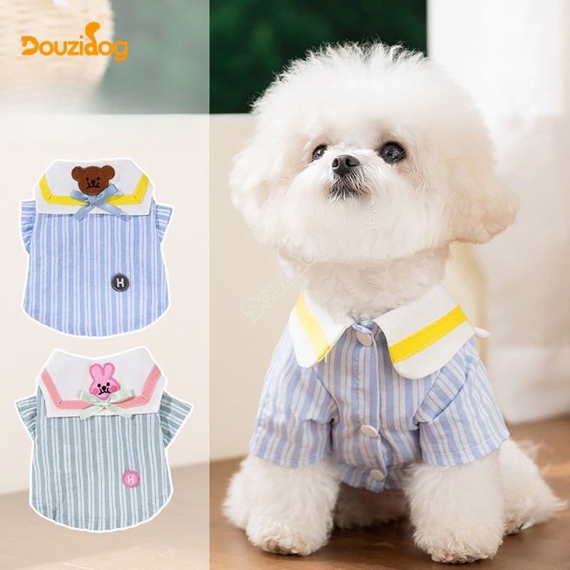Douzidog เสื้อผ้าสุนัขฤดูร้อนบางสไตล์ Breathable ลายเสื้อสองขาสุนัขขนาดเล็กขนาดกลางแมว Ded