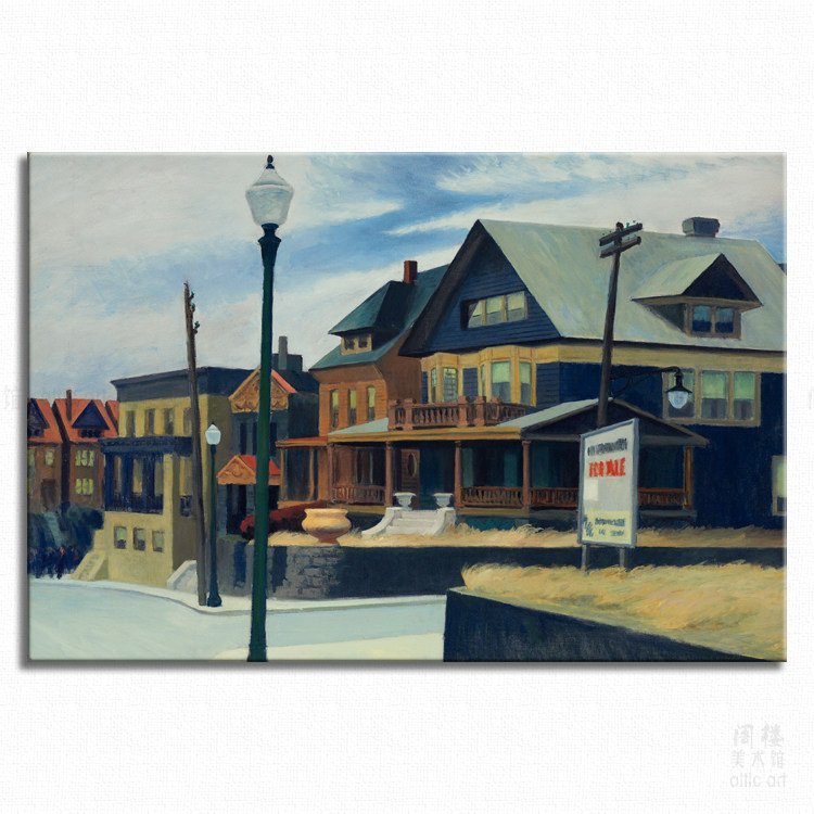 Dongfeng Blows Viholken Edward Hopper Hopper ภาพวาดตกแต่งห้องนั่งเล่น Study ห้องนอนบาร์