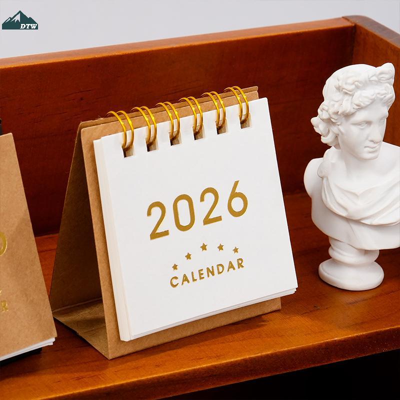ปฏิทินตั้งโต๊ะขนาดมินิปีม้า2026แบบม้วนเรียบง่ายพกพาได้ปฏิทินรายเดือนที่วางแผนสำนักงานและตกแต่งบ้าน