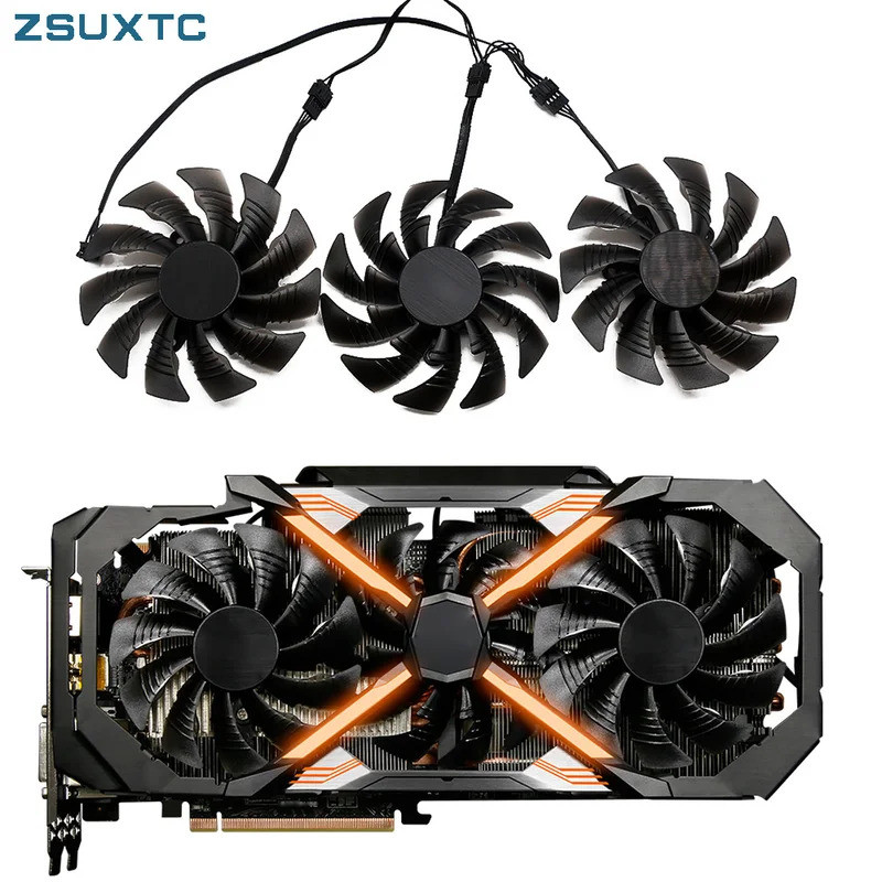 HL 95 มม.PLD10015B12H DC 12V 0.55A GTX1070 GTX1080 พัดลมสําหรับ GIGYTE AORUS GeForce GTX 1080 Ti Xtr
