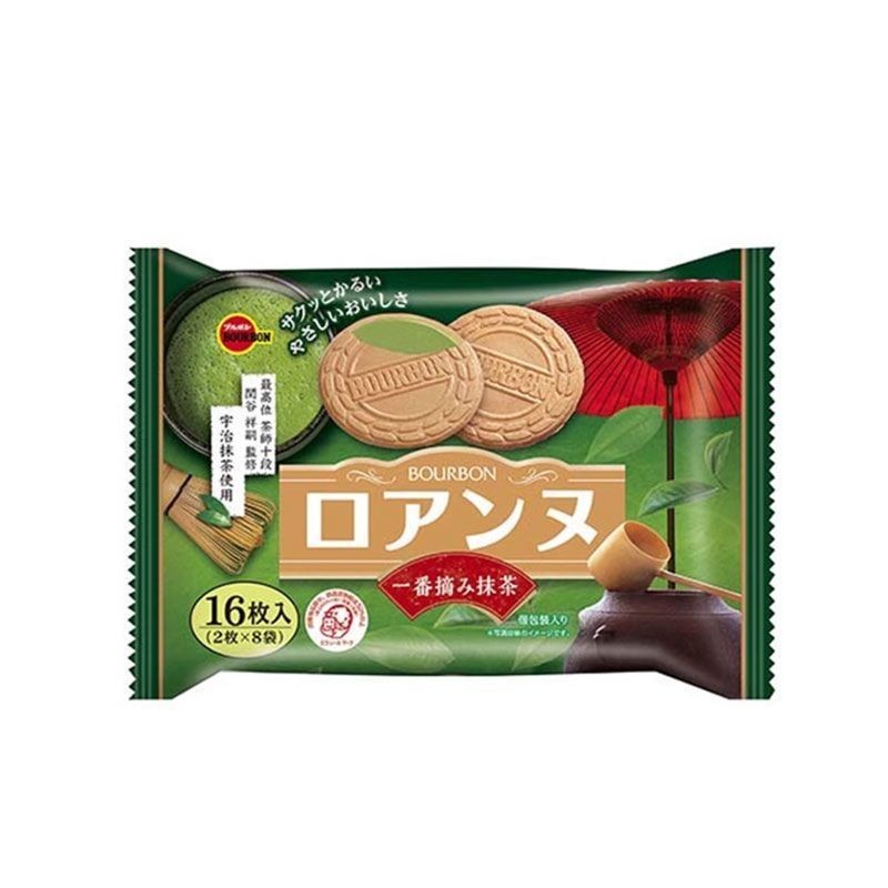 บิสกิต Bourbon Bourbon Matcha Flavour Sandwich Wafer French Small Round Biscuit Crispy Biscuit New P