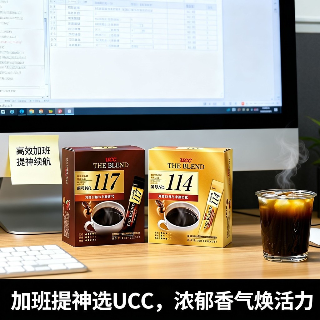 [UCC] UCC] UCC Black Coffee Powder นําเข้า Freeze-Dried Coffee 117/114 Boxed Portable Drinking 03-31