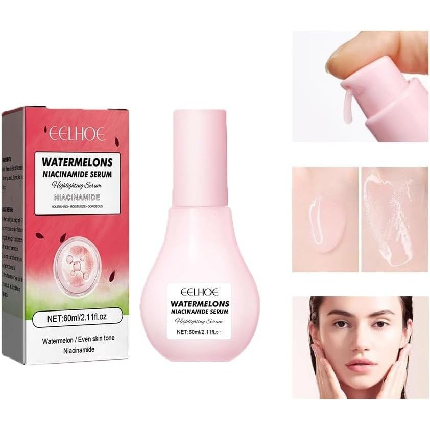 Watermelon Glow Niacinamide Dew Drops, Glow Watermelon Hydrating Serum with Hyaluronic Acid, Brighte