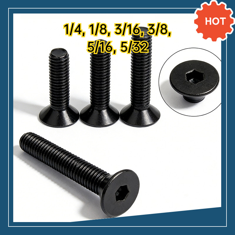 10.9 Grade Imperial Screw US Countersunk Hex Screw 1/4, 1/8, 3/16, 3/8, 5/16, 5/32 DX-TH