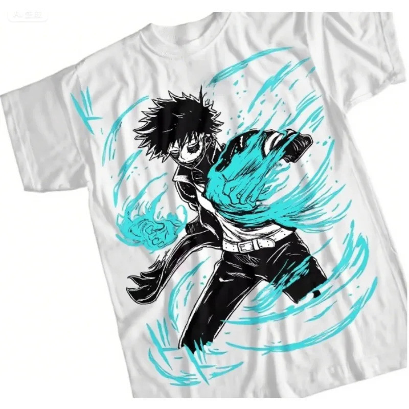 แนวคอสเพลย์ เสื้อยืด Dabi สีดำและขาว แบบกลางๆ Academia My Hero ทุกขนาด Mha Toya Todoroki ของขวัญอนิเ