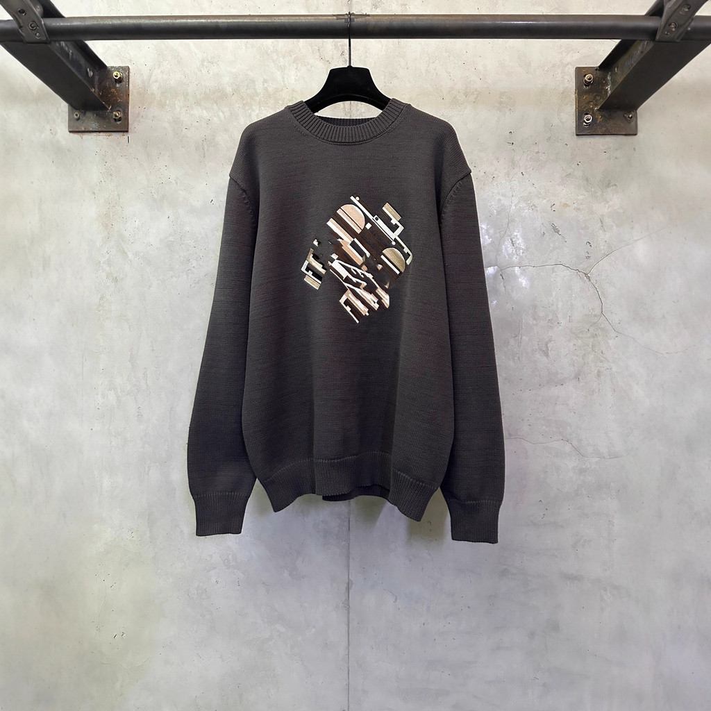 Y4C5 FD Autumn New Embroidered Logo Pullover Sweater Knitwear for Men and Women