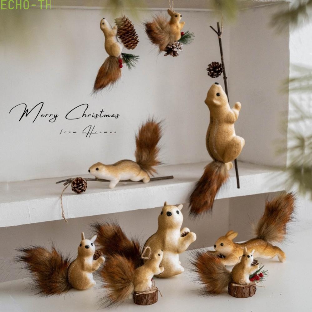 【ECHO】Christmas Squirrel Ornaments Decorative Versatility Foam Material Hanging Pieces【Echo-baby】