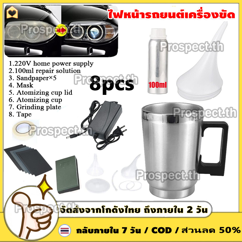ไฟหน้ารถยนต์เครื่องขัด ชุดขัดเคลือบโคมไฟหน้ารถยนต์ ชุดขัดไฟหน้า เครื่องขัดเงาไฟหน้ารถยนต์ น้ำยาพ่นเคลือบไฟหน้า
