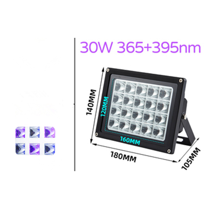30W 365nm + 395nm หลอดไฟ LED UV ความยาวคลื่นคู่ AC110V-220V