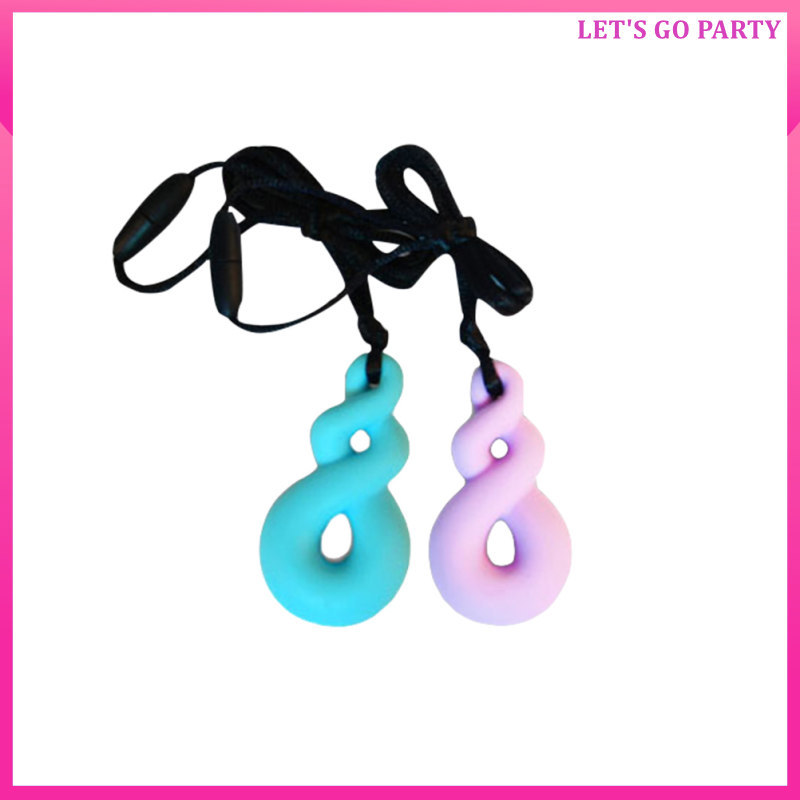 💍 สร้อยคอเคี้ยว 2 ชิ้น สำหรับบรรเทาความเครียดและช่วยกล้ามเนื้อปากในผู้มีภาวะออทิสติก ADHD รุ่นสีฟ้าอ