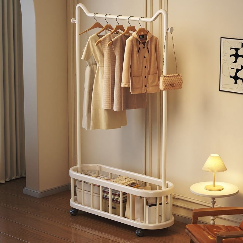 aiehome ราวแขวนเสื้อผ้าพร้อมชั้นวาง ราวตากผ้า ดีไซน์ทรงหูแมว รุ่น 2085/2094