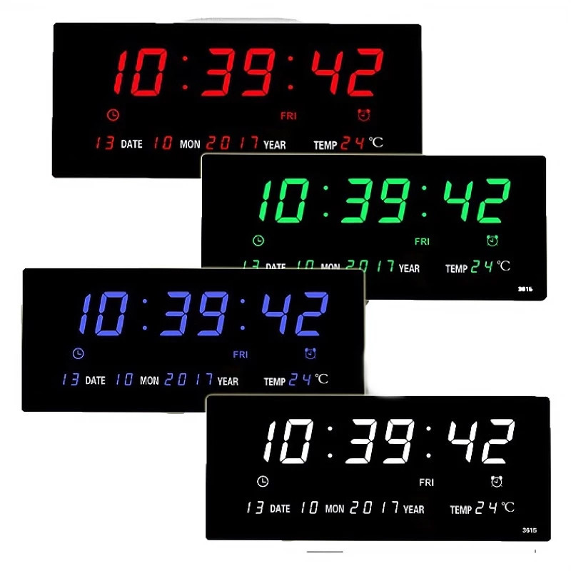 นาฬิกาดิจิตอล LED รุ่นJH-3615 แขวนติดผนัง Number ClockLED ขนาด 35x16x4CM พร้อมส่งฟรีหัวชาทและอะแดปเตอร์