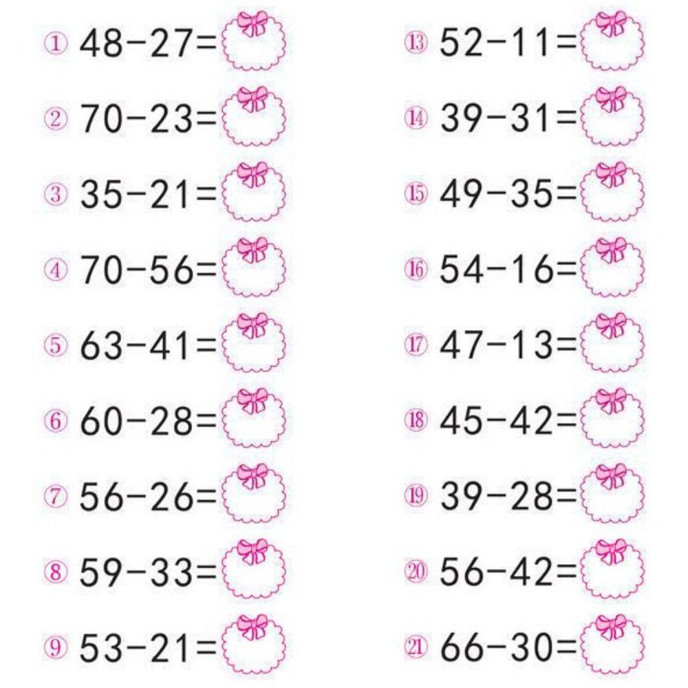 ฮิลาริโอ 64 หน้าหนังสือเลขคณิตคณิตศาสตร์การคํานวณอย่างรวดเร็ว 10-100 หนังสือออกกําลังกายเลขคณิตเรียนบวกและลบคณิตศาสตร์ฝึกสมุดงานคณิตศาสตร์ชั้นประถมศ - รูปที่ 2