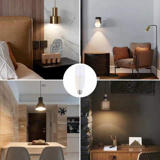 แพ็ค5ชิ้น หลอดไฟ LED 10W/15W/20W/25W ทรงกระบอก ขั้ว E27 สีขาว หลอดไฟในบ้าน หลอดไฟประหยัดพลังงาน