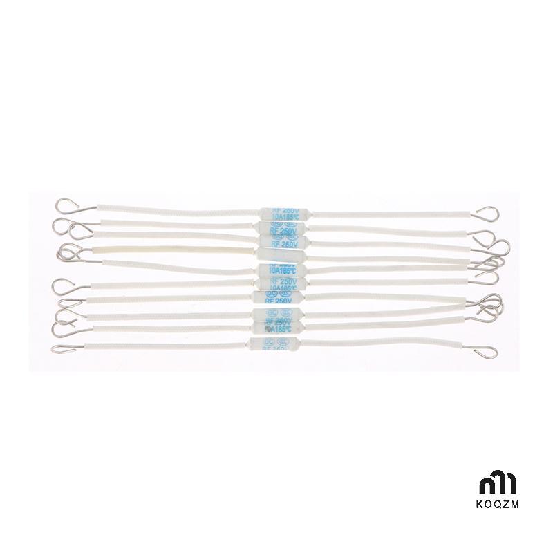 Koqzm 10A RF250V 10ชิ้น, ฟิวส์ตัดความร้อน185องศาสำหรับหม้อหุงข้าวไฟฟ้าฟิวส์อุณหภูมิเซรามิก RF 250V ใหม่