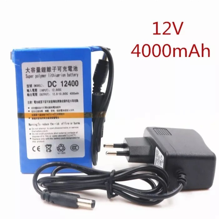 แบตเตอรี่ battery rechargeble 12V 4000mAh/3000mAh (แถม adapter)