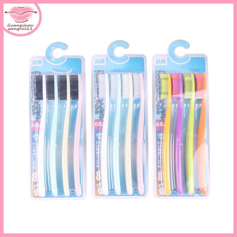 [GZ] แปรงสีฟันยาวขนาดใหญ่นุ่ม 4 ชิ้นแปรงทําความสะอาดช่องปากฟันขาว TH
