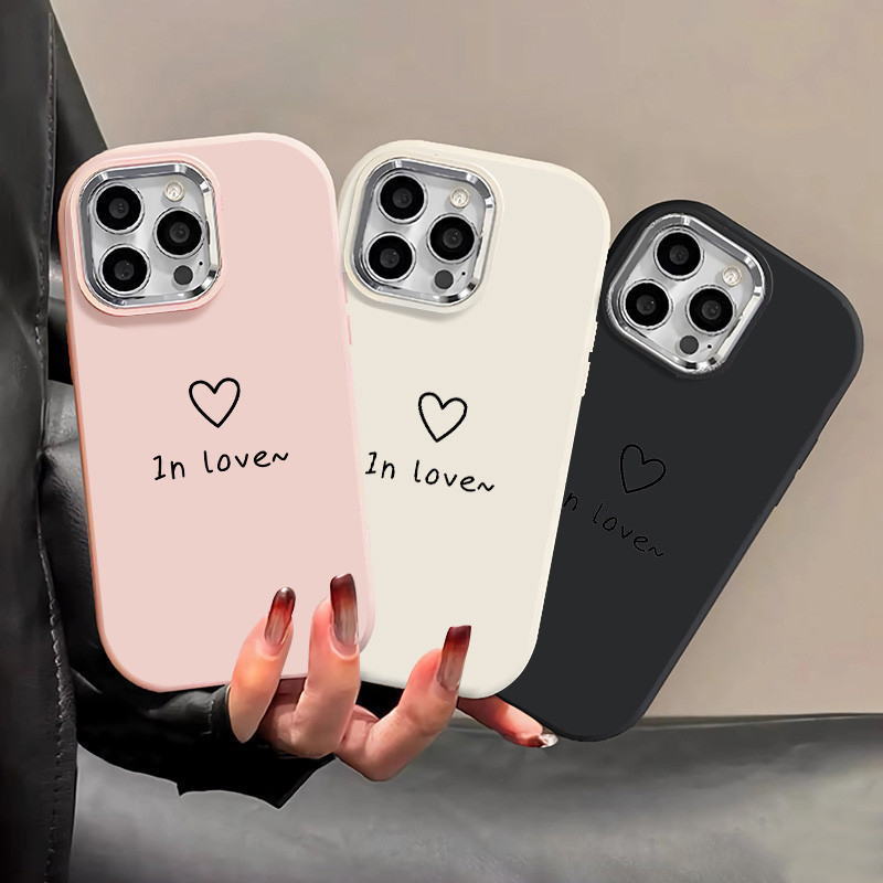 เคส Iphone สไตล์เรียบง่าย Love~สําหรับ Iphone 16 11 12 13 14 15 Iphone16 Iphone 7 PIUS xs xr