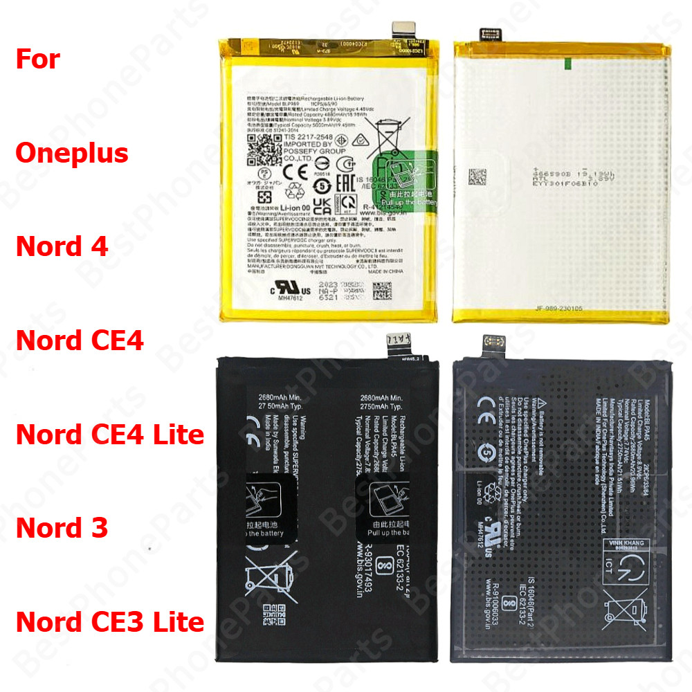 1 ชิ้นแบตเตอรี่สําหรับ Oneplus 1 + Nord CE 4 3 CE4 CE3 Lite BLPA97 BLPA45 BLPB37 BLP925 BLP989 โทรศั