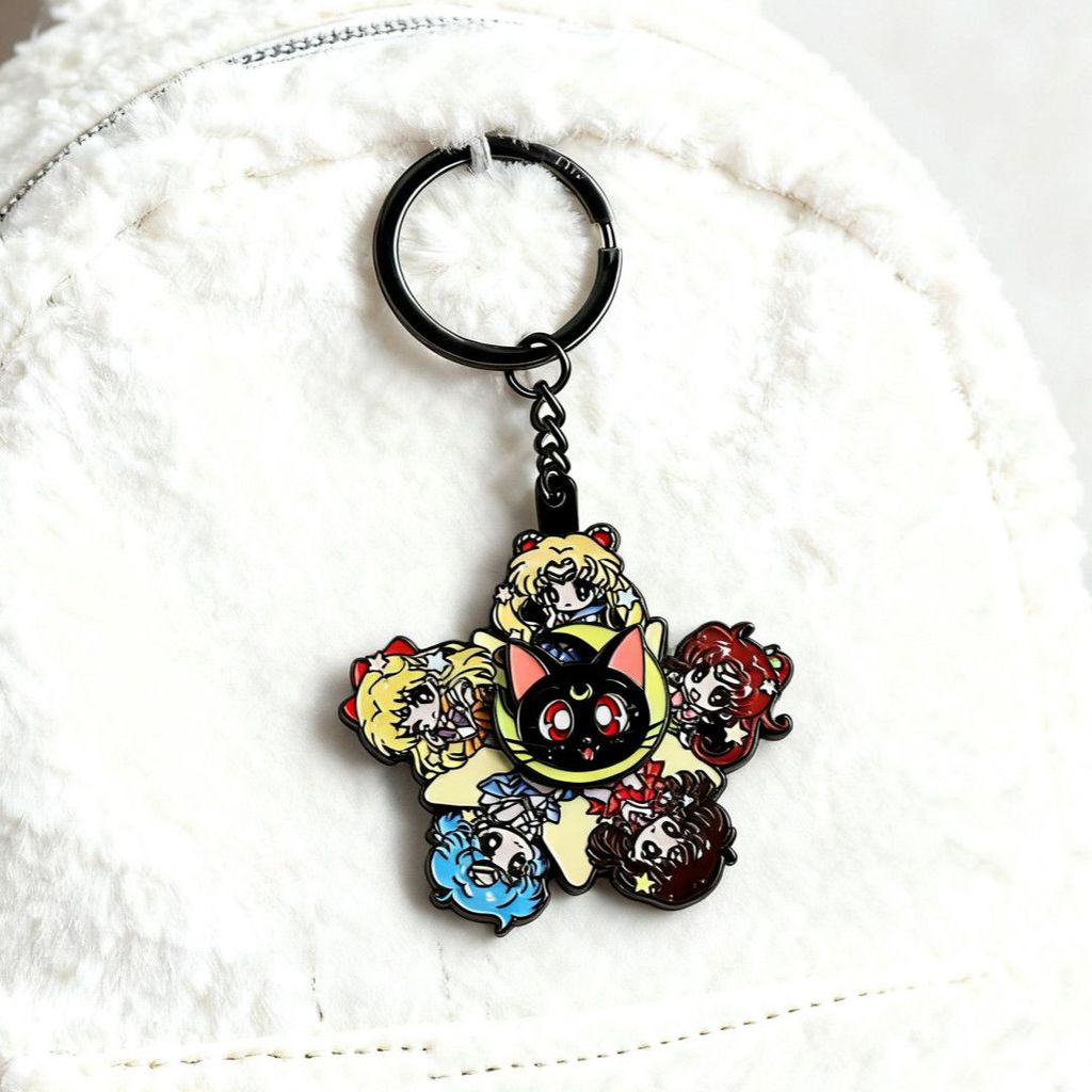 [ขายร้อนรูปแบบใหม่] พวงกุญแจเซเลอร์มูนหมุนได้ Moon Hare Mizuno Ami Huo Ye Rei Kino Makoto Minako Pen