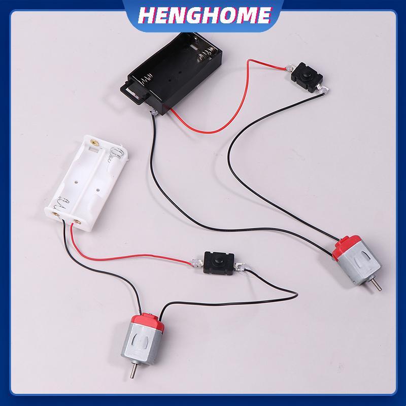HENGHOME Bla White 130 ชุดมอเตอร์ 2xAA Battery Storage Case และ 16500 RPM DIY Electronic Motor Circu