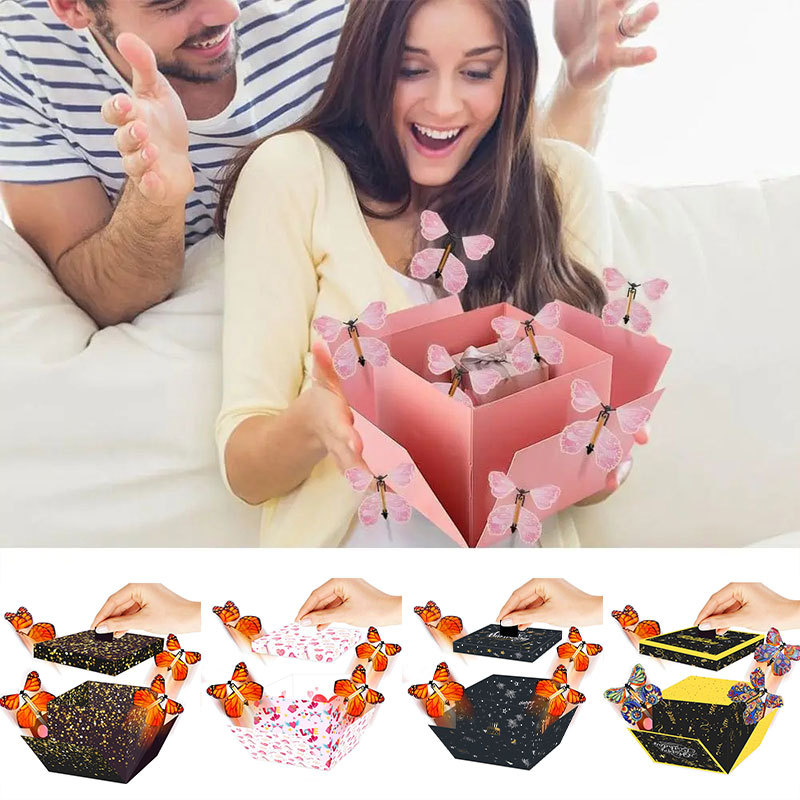 Surprise Flying Butterfly Box Party Decorative Pop Up Explosion Surprise Gift Box Surprise Jumping B