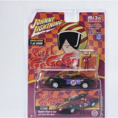 Johnny Lightning 1:64 Mijo Exclusives Speed Racer SNAKE OILER W/ SNAKE OILER รูป 合金连人 doll (1车+1人 )