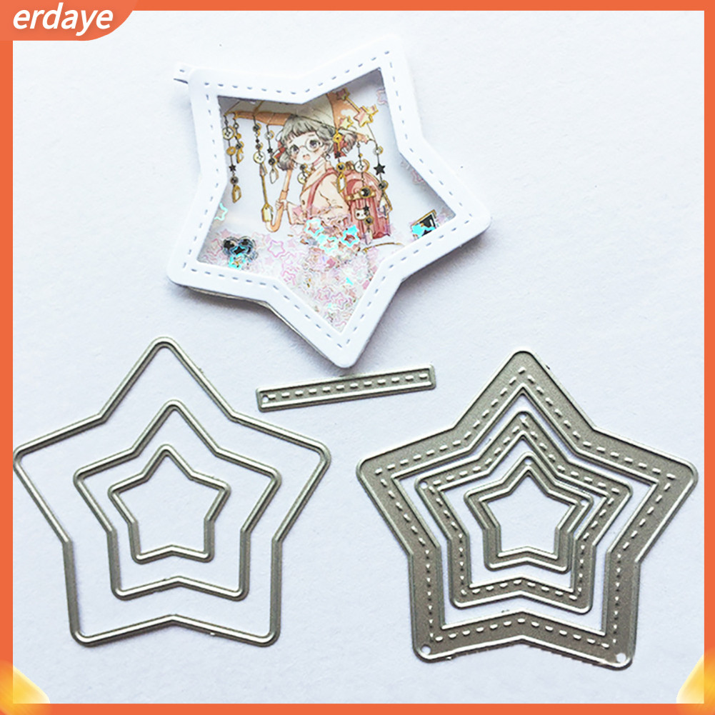 eydm  Pentagram Metal Cutting Dies DIY Scrapbook Paper Cards Album Emboss Stencil