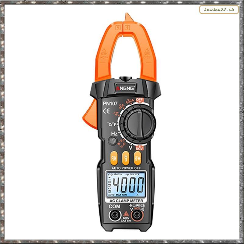 [LHY] PN107 แคลมป์มิเตอร์ดิจิตอล NCV Induction Ohmm เครื่องทดสอบแรงดันไฟฟ้า 600A Current True RMS มั