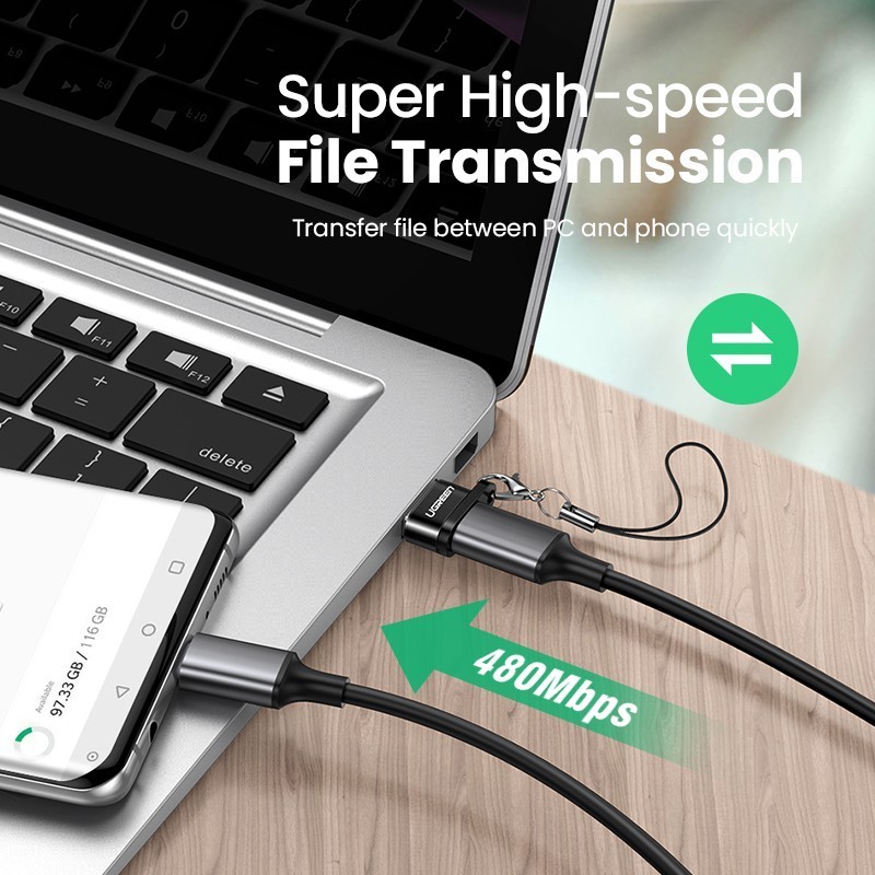 UGREEN อะแดปเตอร์ USB C Female เป็น USB Male ตัวแปลง USB A เป็น USB C เข้ากันได้กับเครื่องชาร์จโทรศัพท์แล็ปท็อป ราคา ถูกที่สุด ดีลบีเคเค แกลเลอรีภาพที่ 3