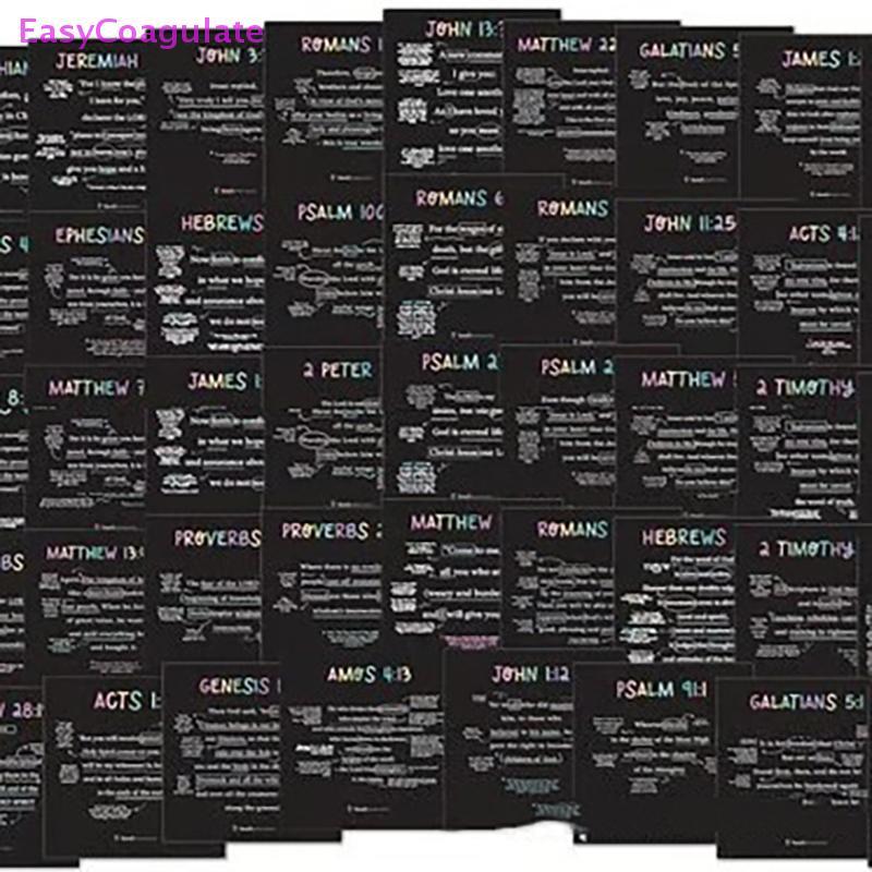 Eas 50 การ์ดสคริปต์ ped Bible Verse สําหรับทุกสัปดาห์แห่งปี Bible หน่วยความจํา Verse การ์ดคริสเตียนข