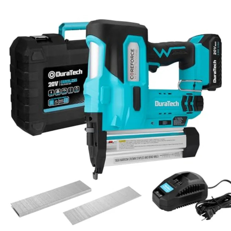 20V 18GA ไร้สาย Brad Nailer 2-in-1 เล็บและ Staple Gun สําหรับ Precision ช่างไม้เบาะเฟอร์นิเจอร์ประกอ