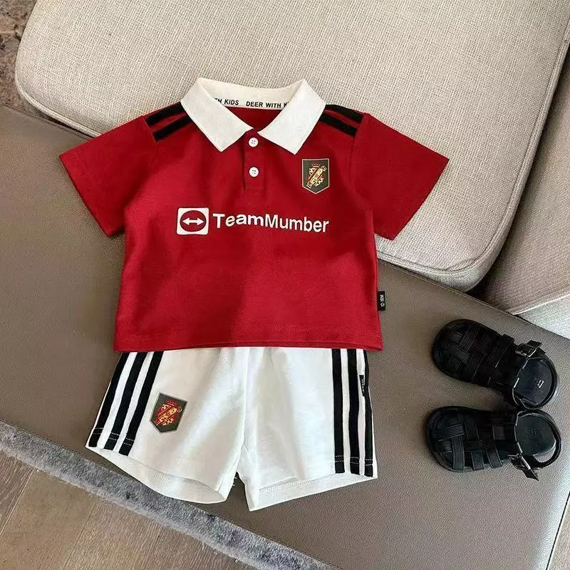 MooDeng Baby ชุดกีฬาเด็ก ชุดเซต เสื้อ กางเกง สีแดง สีขาว สีดำ เนื้อผ้าดี นุ่ม สำหนรับ 1-7ขวบ thumbnail 8