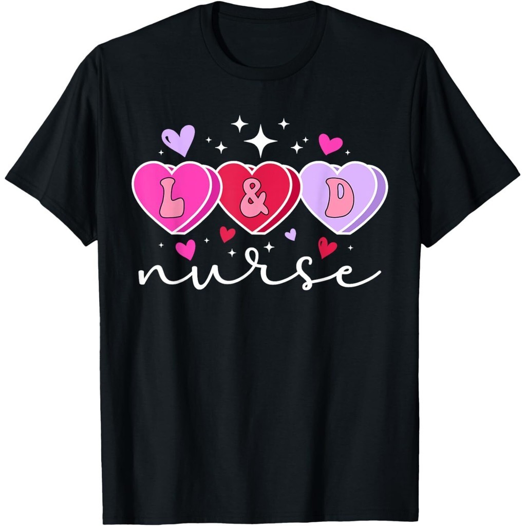 ❤️ชุดสำหรับคู่รัก❤️ L&D Nurse Valentine Hearts L&D Nursing Valentines Day T-Shirt